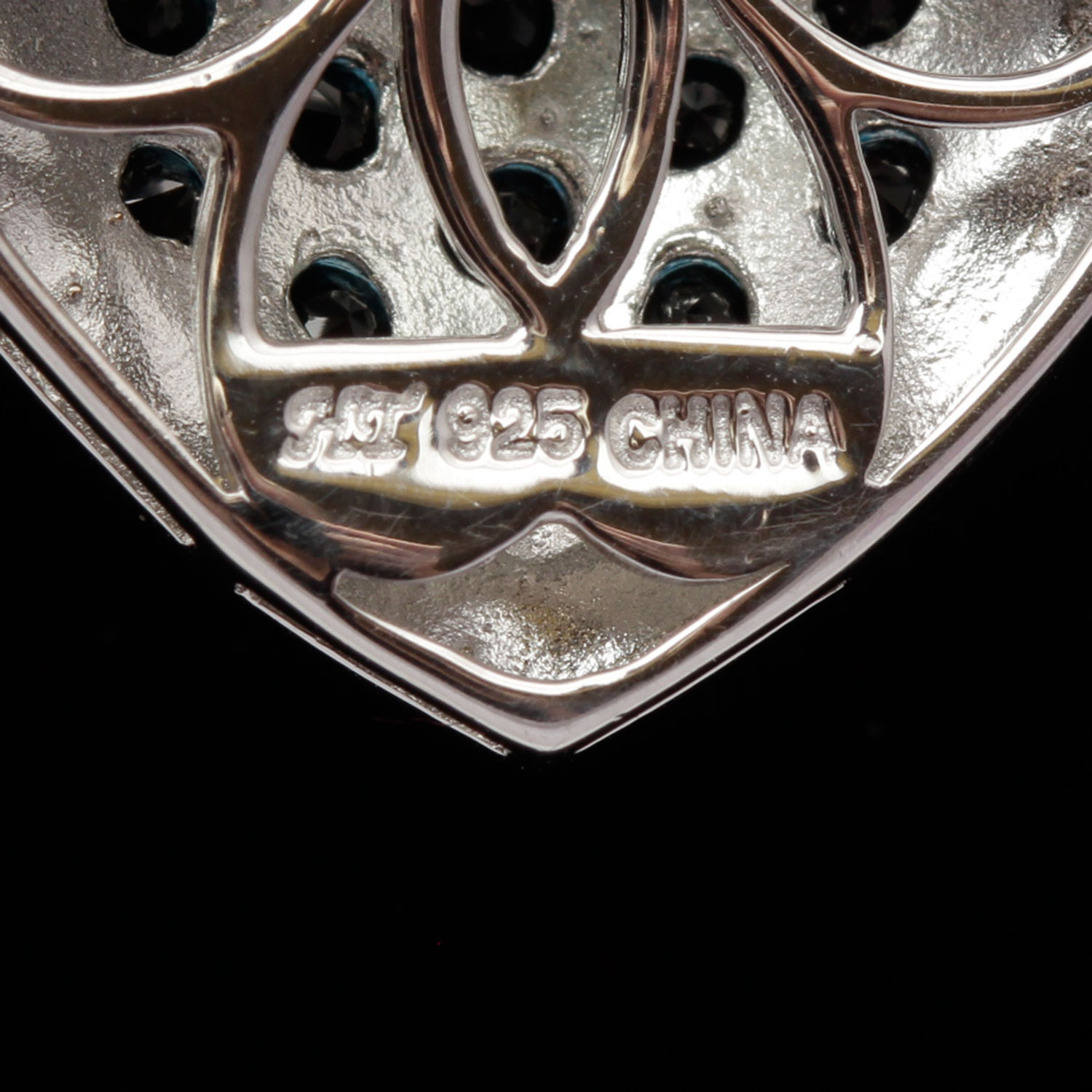 Sterling Silver Blue Cubic Zirconia Pendant Necklace