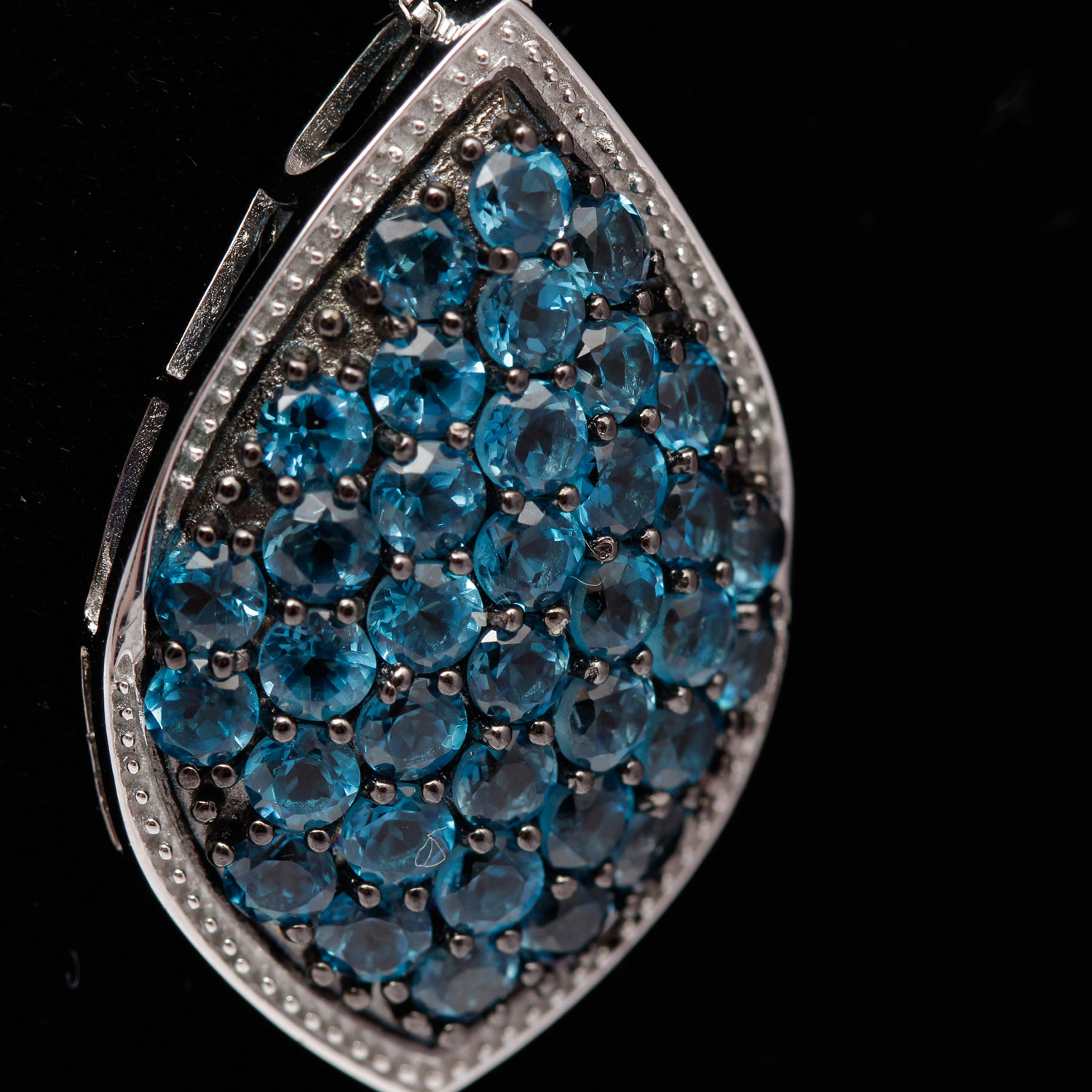 Sterling Silver Blue Cubic Zirconia Pendant Necklace