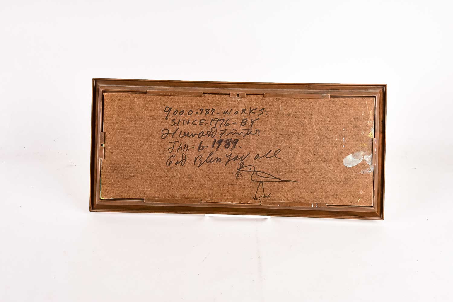 Howard Finster Folk Art Oil Painting on Board "Vision of Holy Citys"