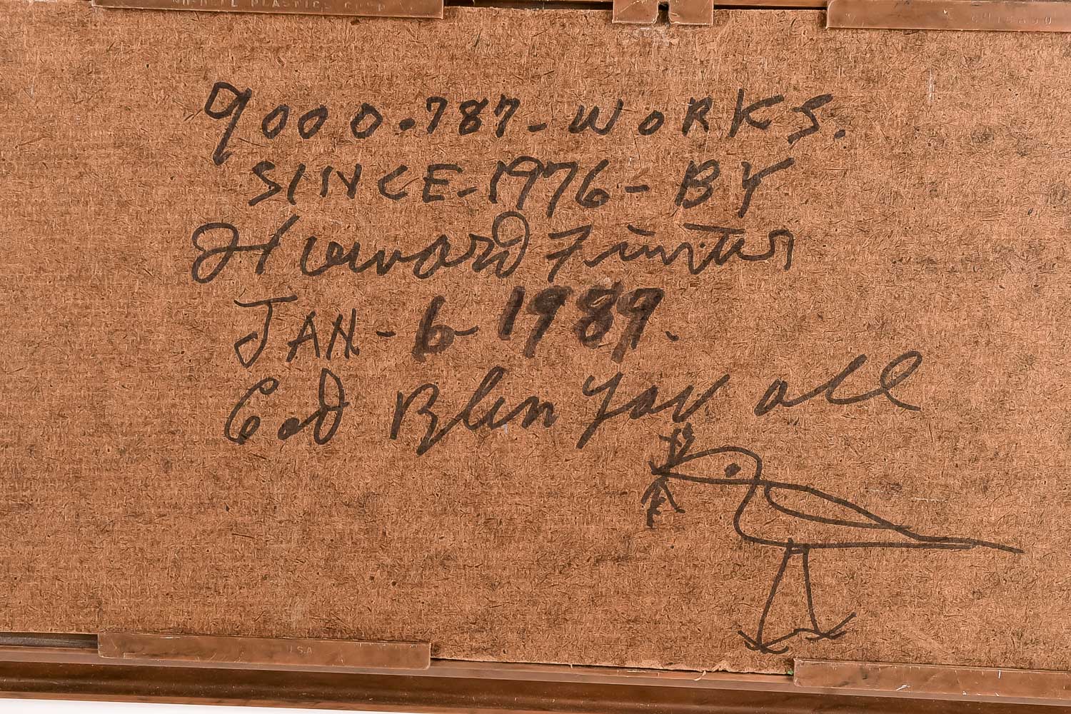 Howard Finster Folk Art Oil Painting on Board "Vision of Holy Citys"