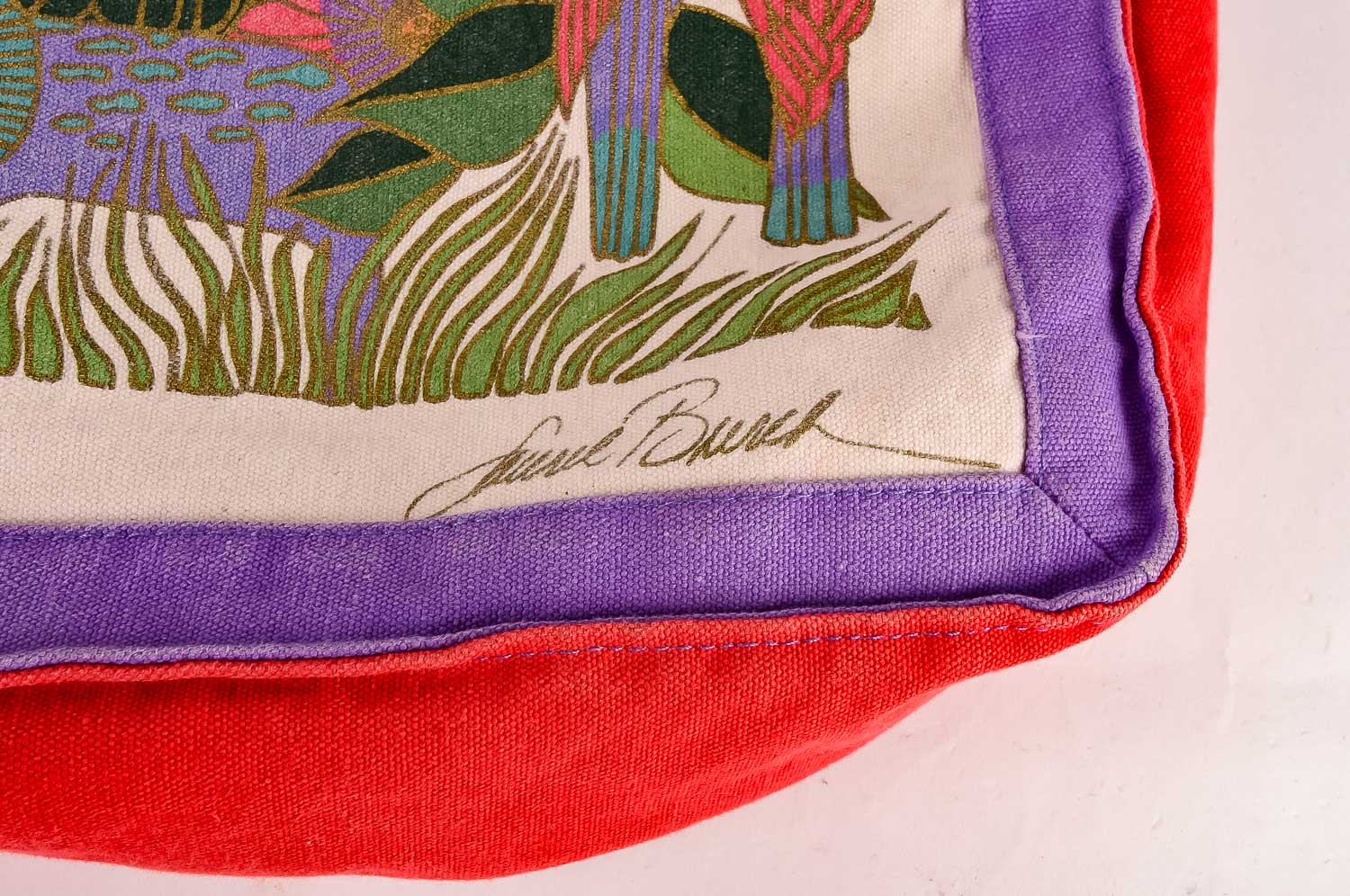 Vintage Laurel Burch Silkscreen Canvas Tote