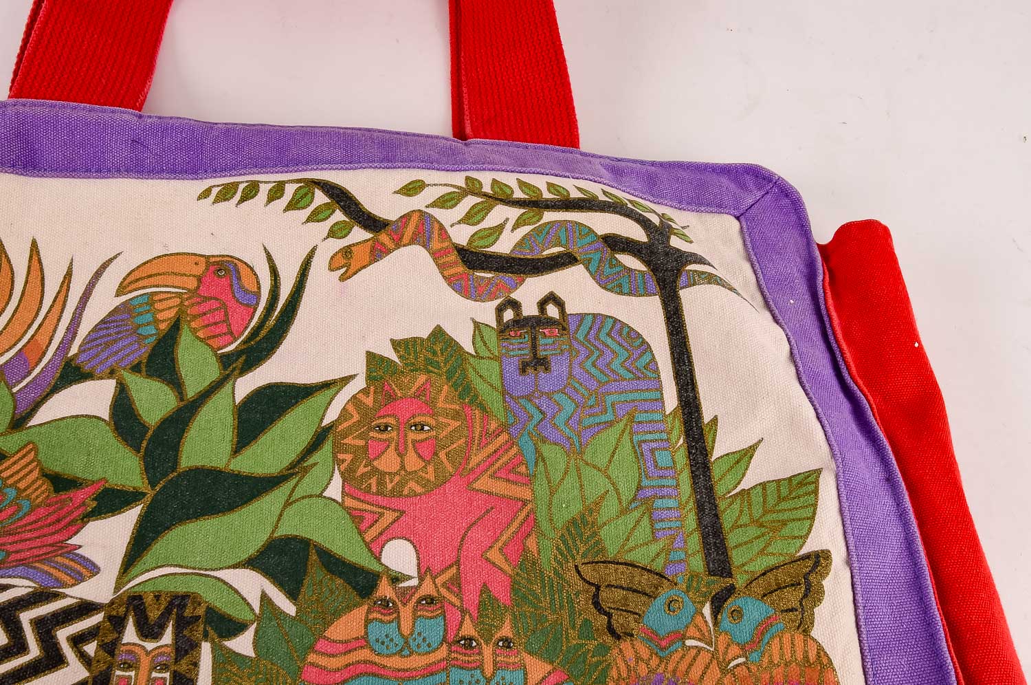 Vintage Laurel Burch Silkscreen Canvas Tote