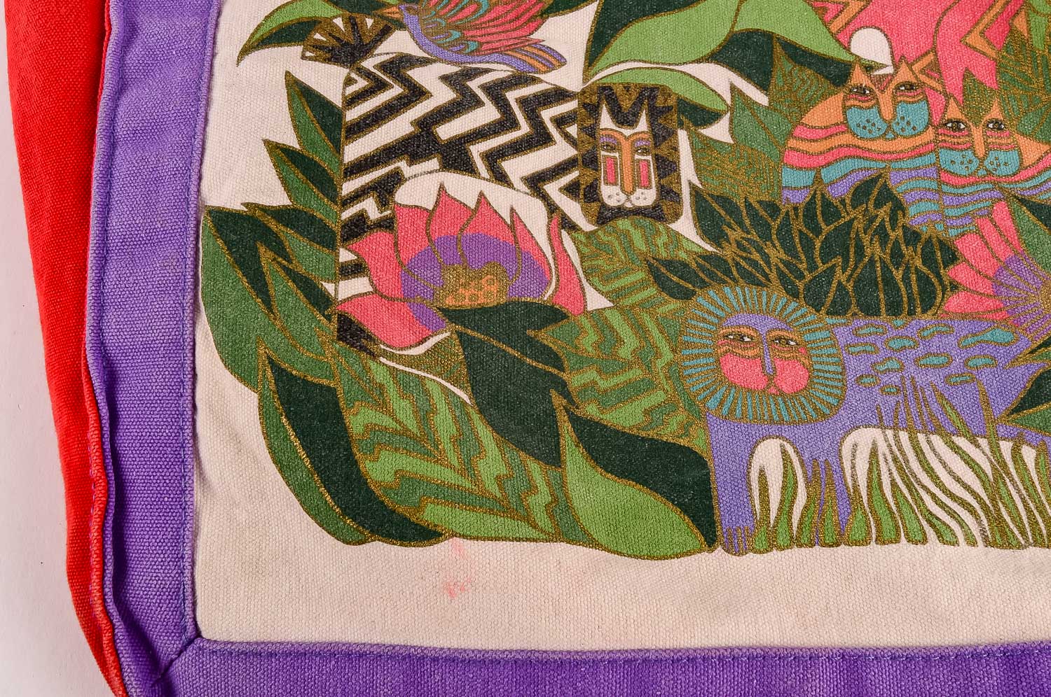 Vintage Laurel Burch Silkscreen Canvas Tote