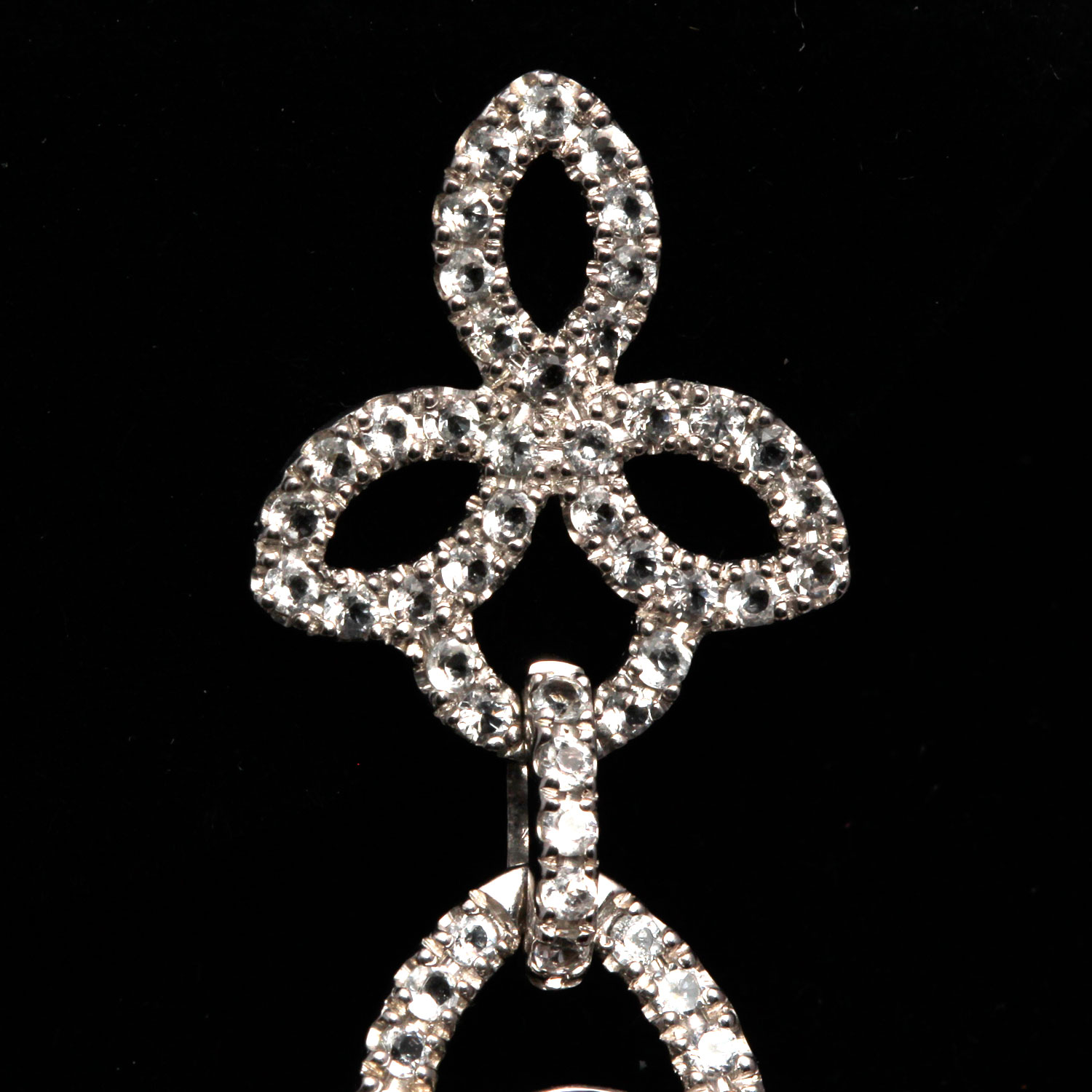 Sterling Silver Multi Color Gemstone White Topaz Earrings