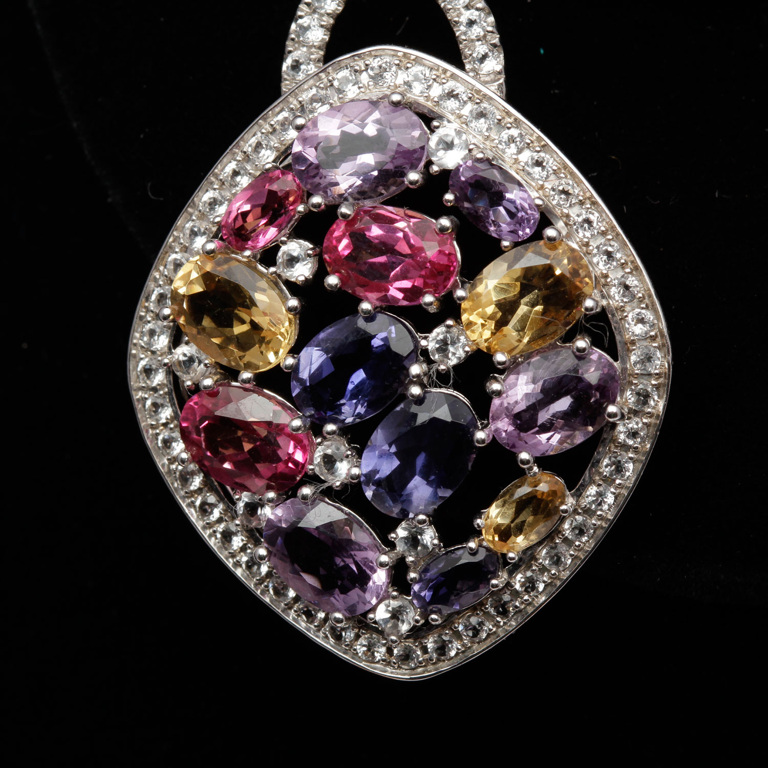 Sterling Silver Multi Color Gemstone White Topaz Earrings