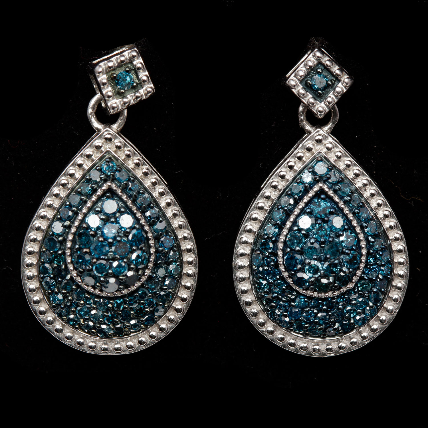 Sterling Silver Diamond Earrings