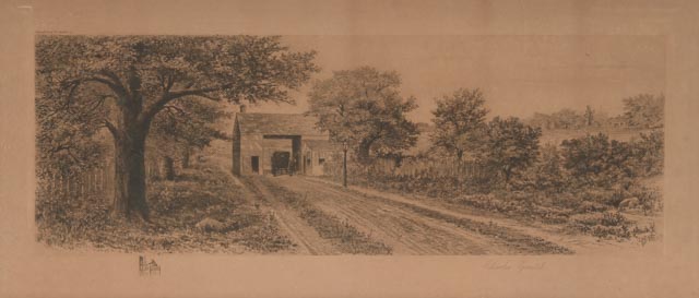 Charles Gondel 1896 Landscape Etching