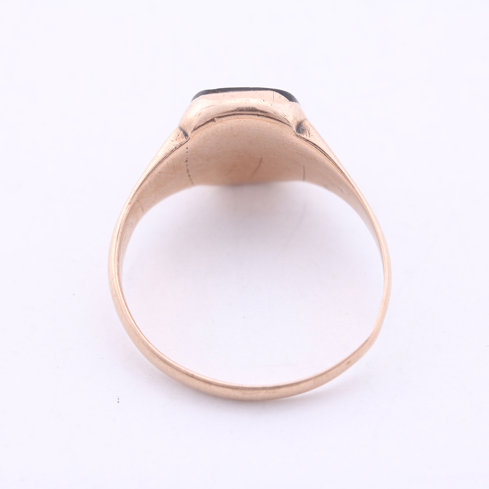 14K Yellow Gold Black Onyx Ring