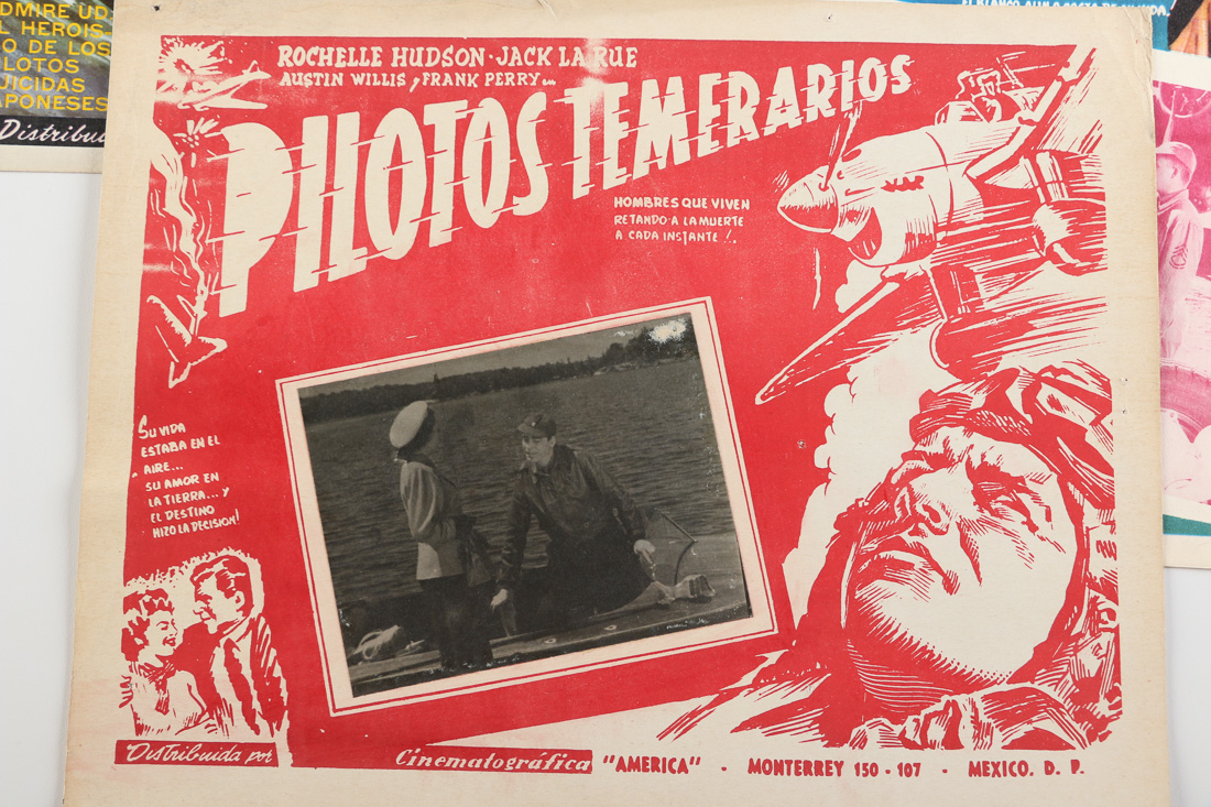 Vintage Spanish Lobby Cards with Airplane and Human Scenes