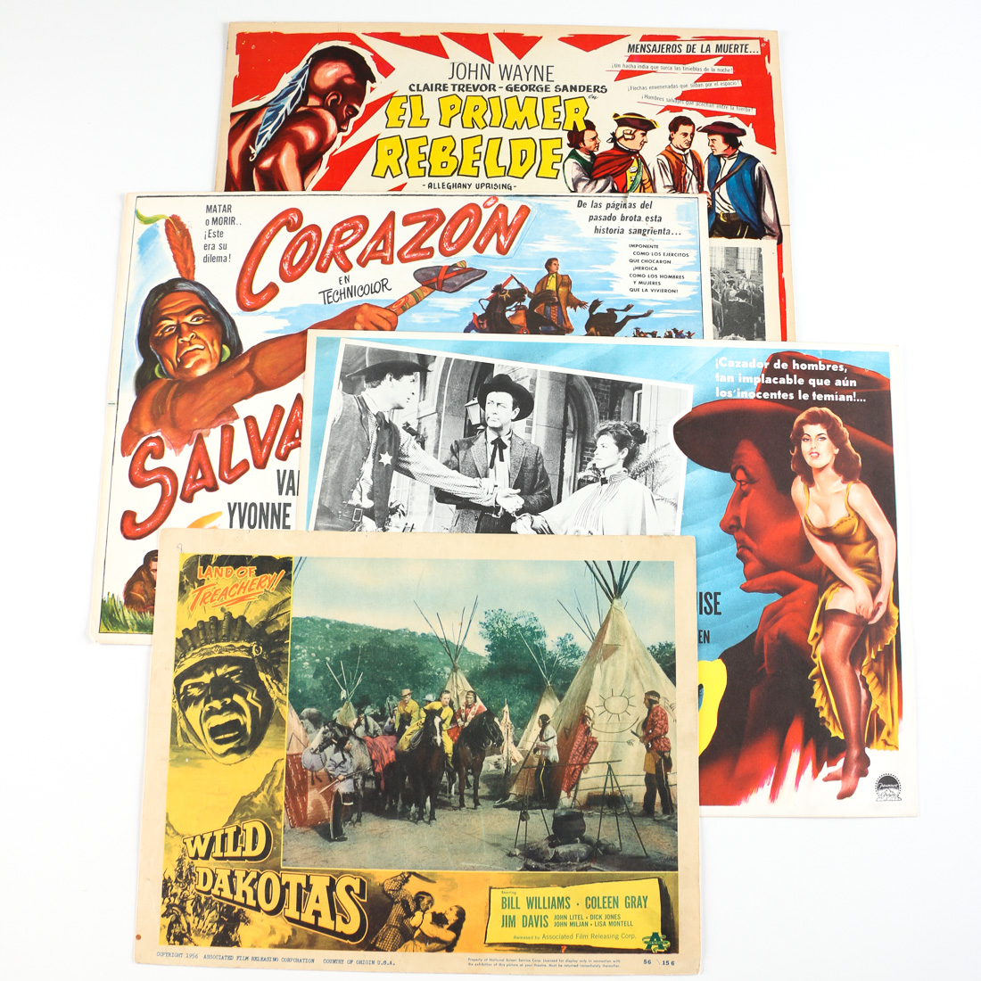 Collection of Vintage Spanish Western Movie Lobby Cards