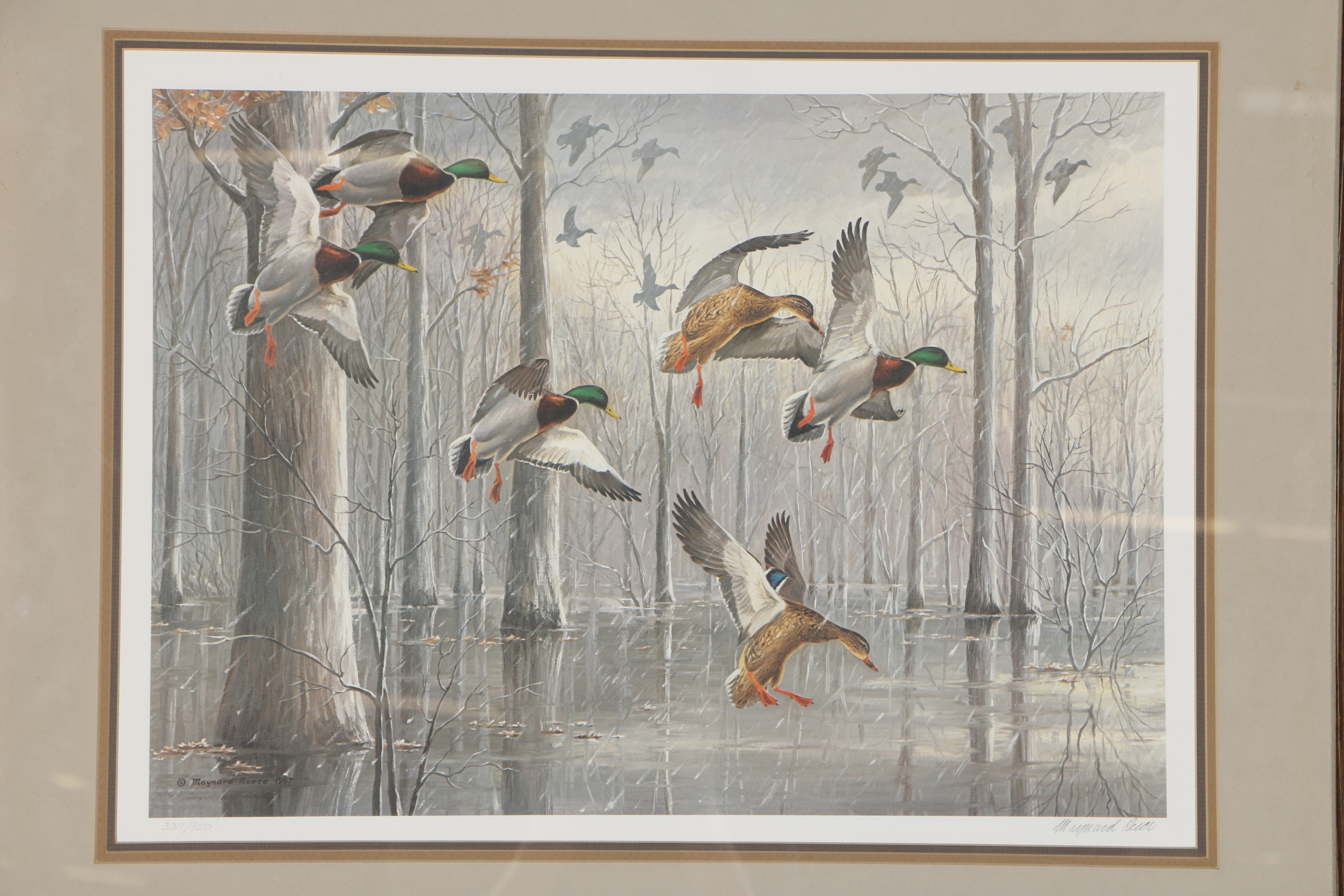 Maynard Reece Signed Limited Edition Offset Lithograph "The Snowstorm Mallards"