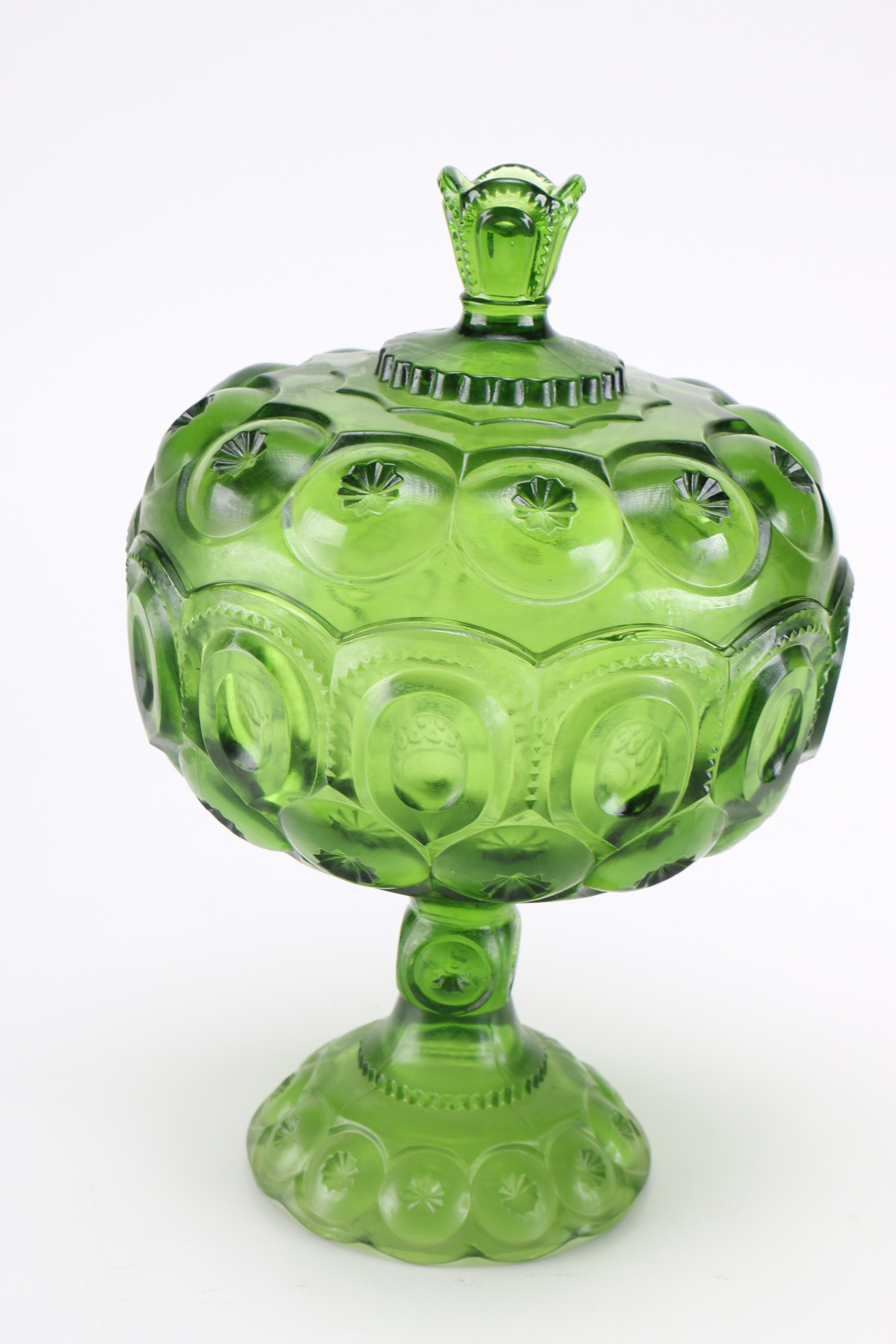 Assortment Of Green Glass Servingware and More