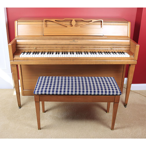 Vintage Wurlitzer Console Piano With Bench