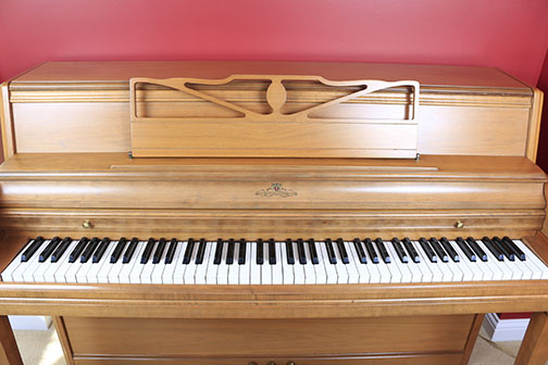 Vintage Wurlitzer Console Piano With Bench