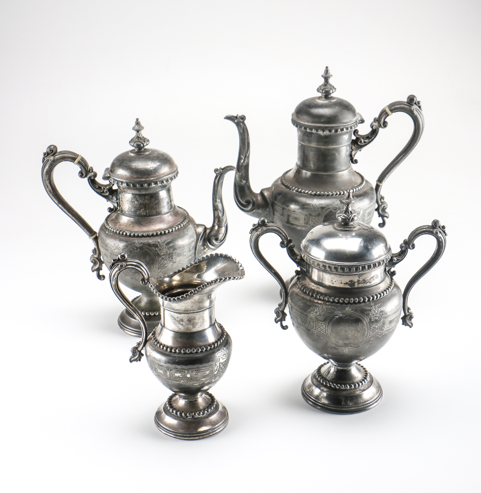 Four 1861 Silver Plate Ovington Brothers Vessels
