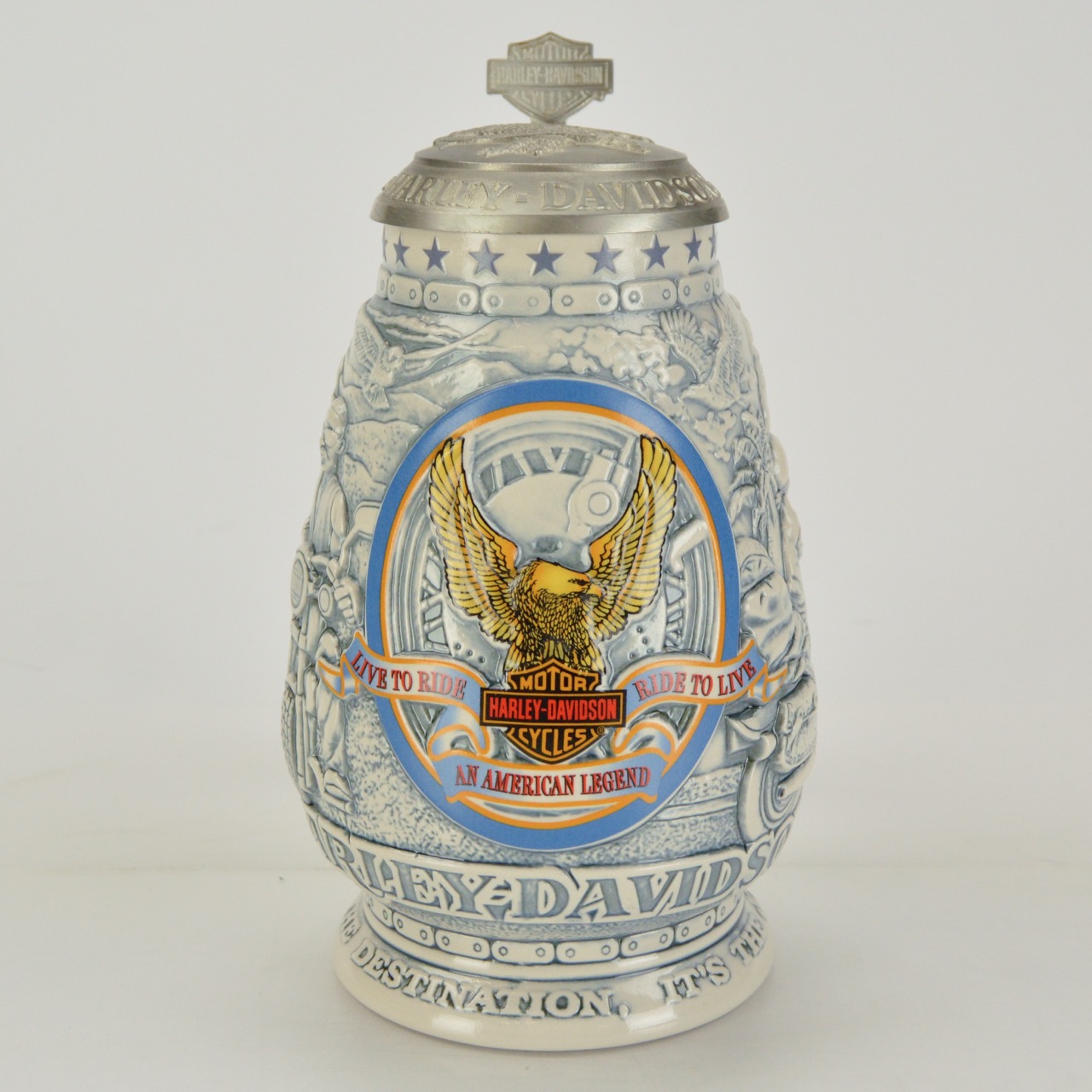 Hand-Crafted Harley Davidson Collector Stein with COA