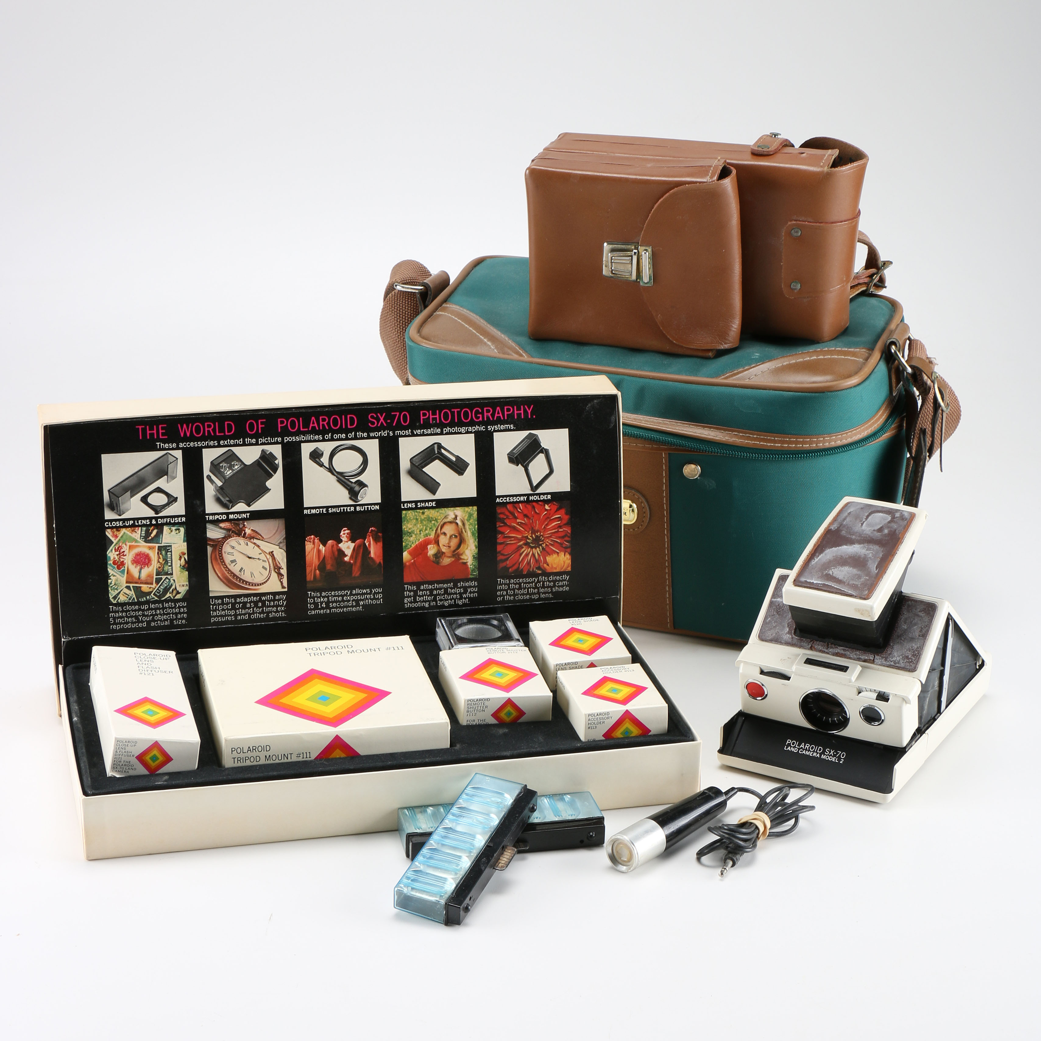 Polaroid SX-70 Land Camera With Accessories and Cases