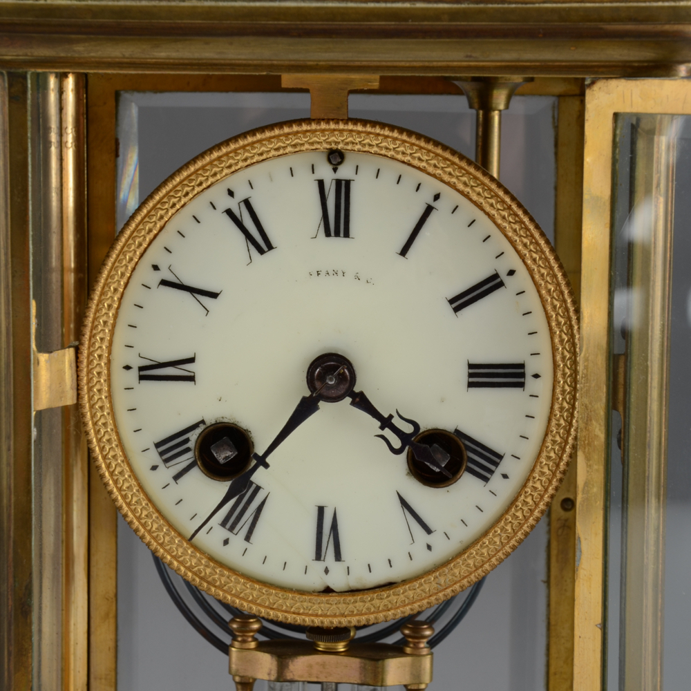 Tiffany & Co. French Crystal Regulator Style Mantle Clock