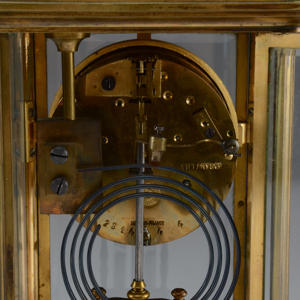 Tiffany & Co. French Crystal Regulator Style Mantle Clock