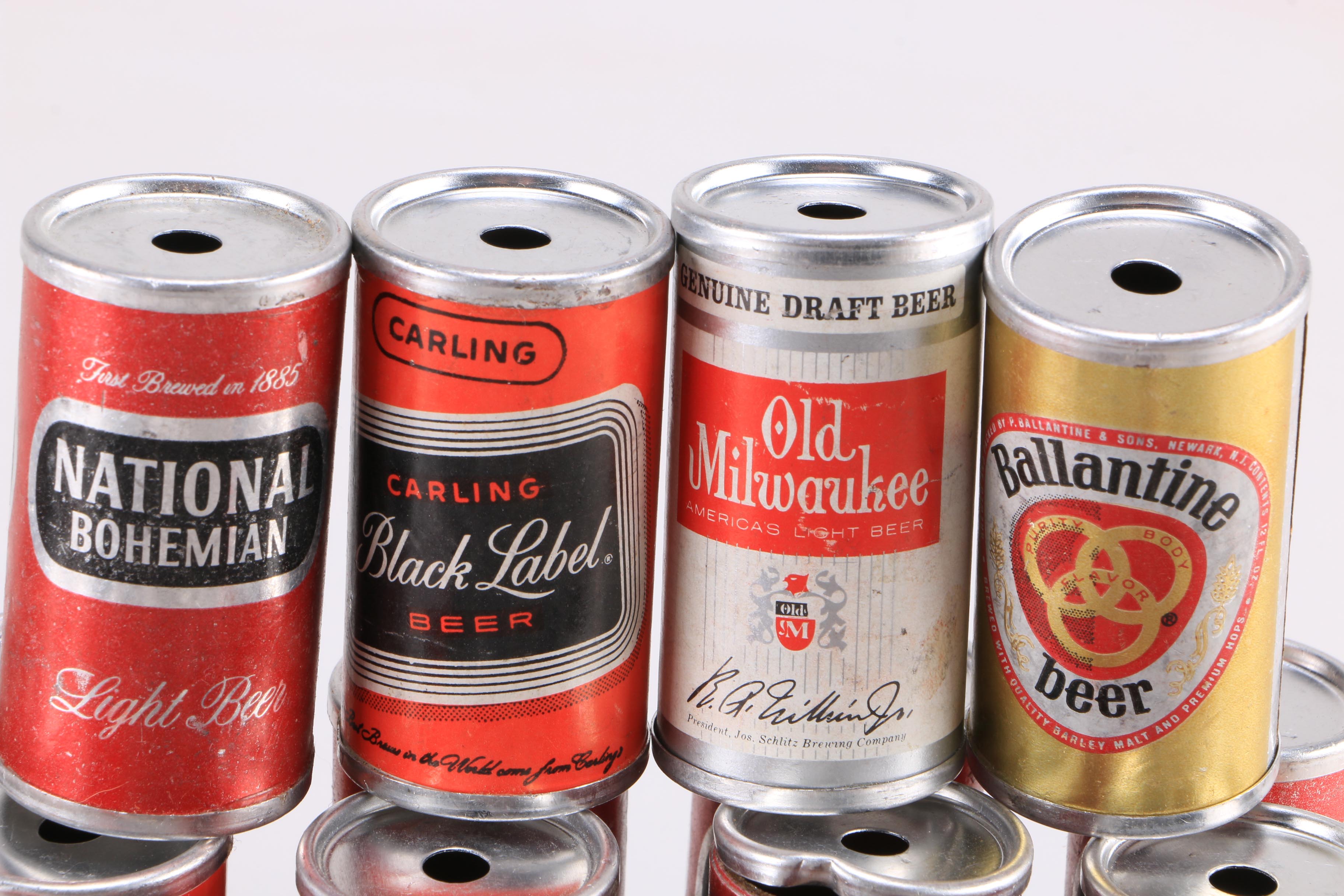 Large Collection of Vintage Beer Cans and Can Openers