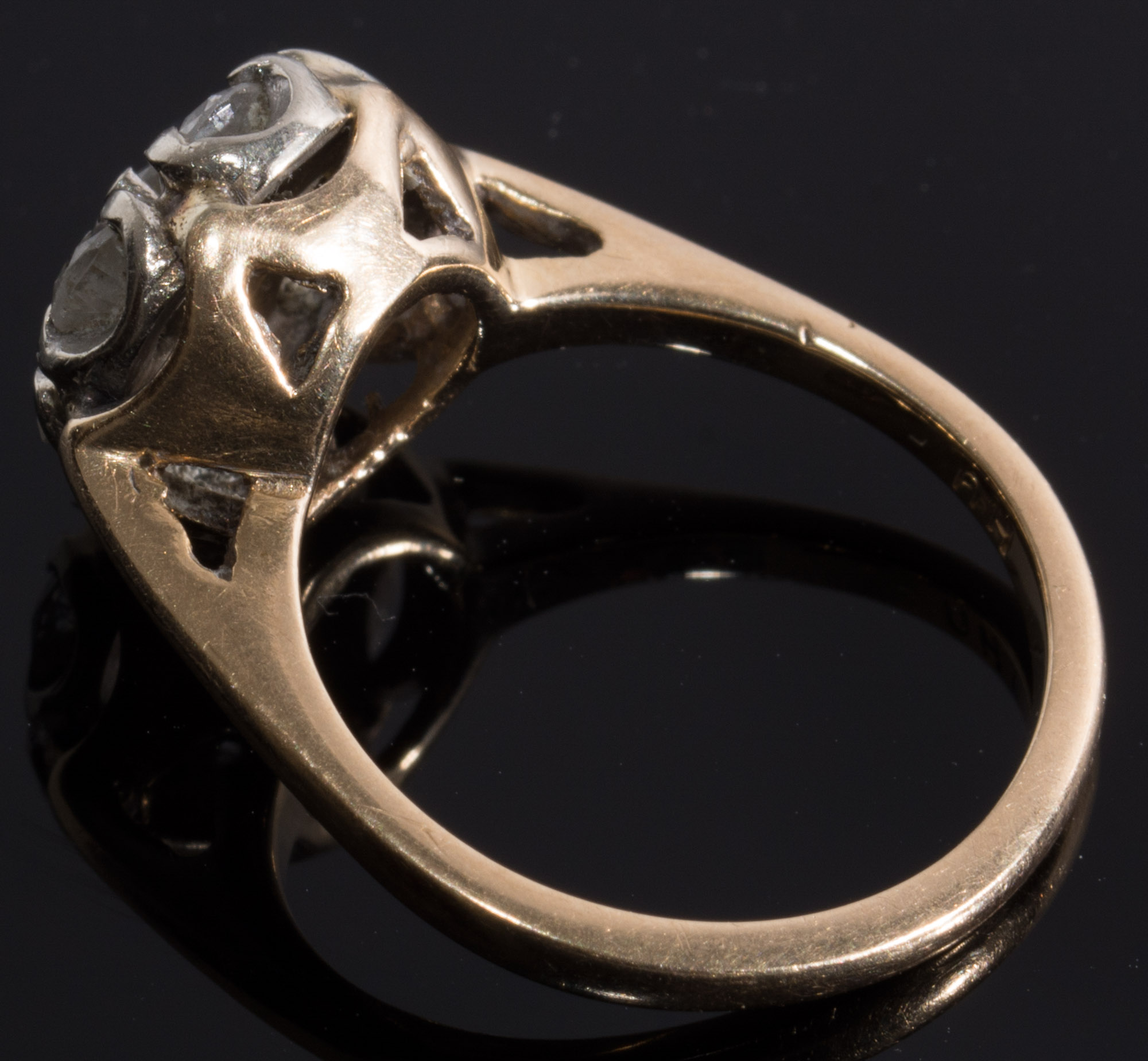 14K Diamond Cluster Ring