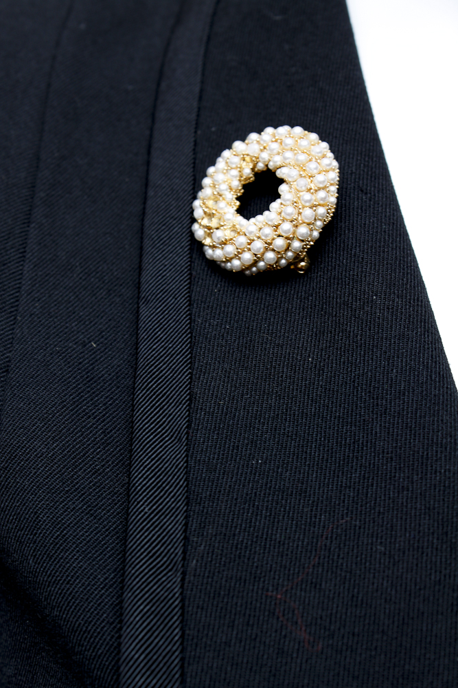 Chanel Wool Crepe Pants and a Vintage Estelle Gowns Black Blazer