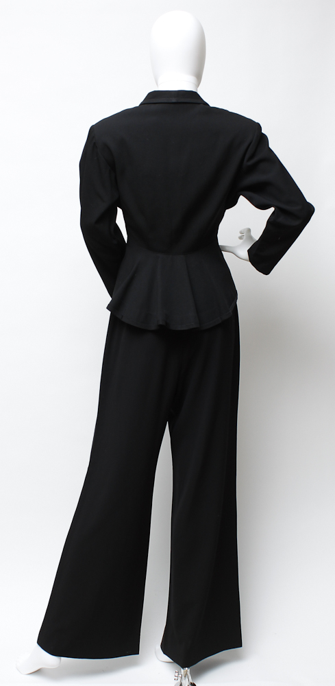 Chanel Wool Crepe Pants and a Vintage Estelle Gowns Black Blazer