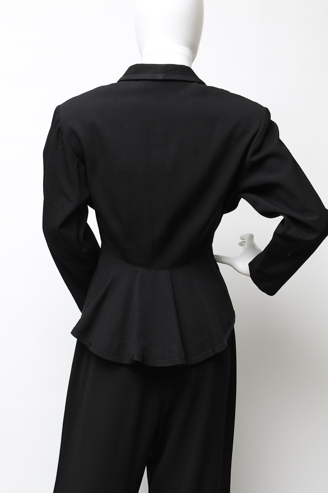 Chanel Wool Crepe Pants and a Vintage Estelle Gowns Black Blazer