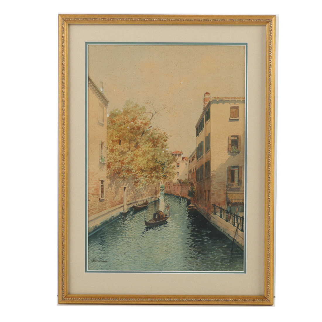 Andrea Biondetti Venetian Canal Watercolor