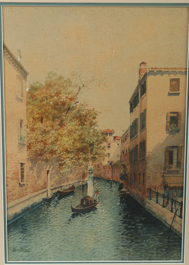 Andrea Biondetti Venetian Canal Watercolor