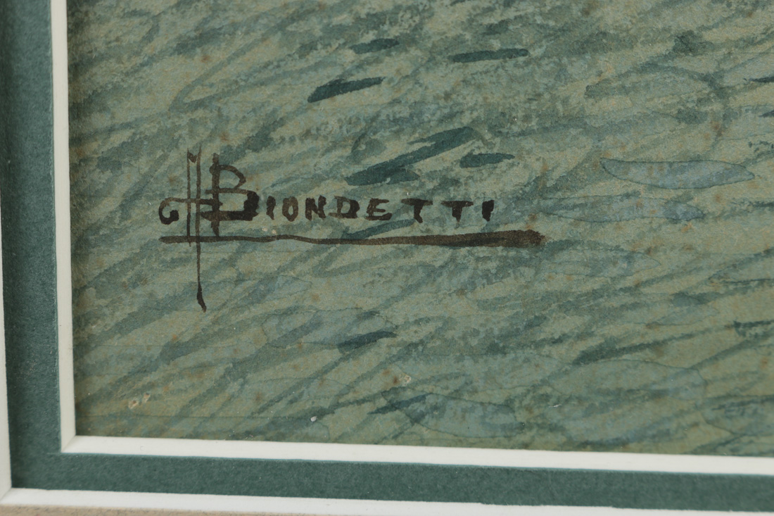 Andrea Biondetti Venetian Canal Watercolor