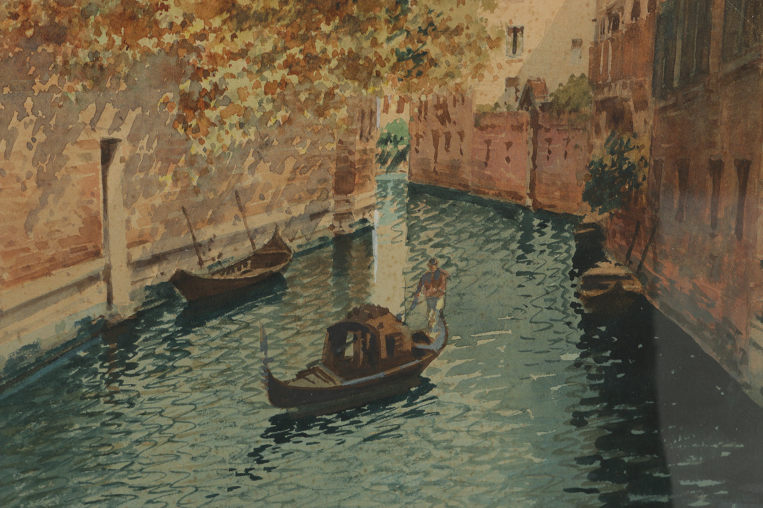 Andrea Biondetti Venetian Canal Watercolor