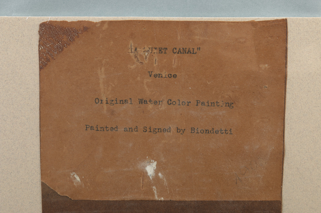 Andrea Biondetti Venetian Canal Watercolor