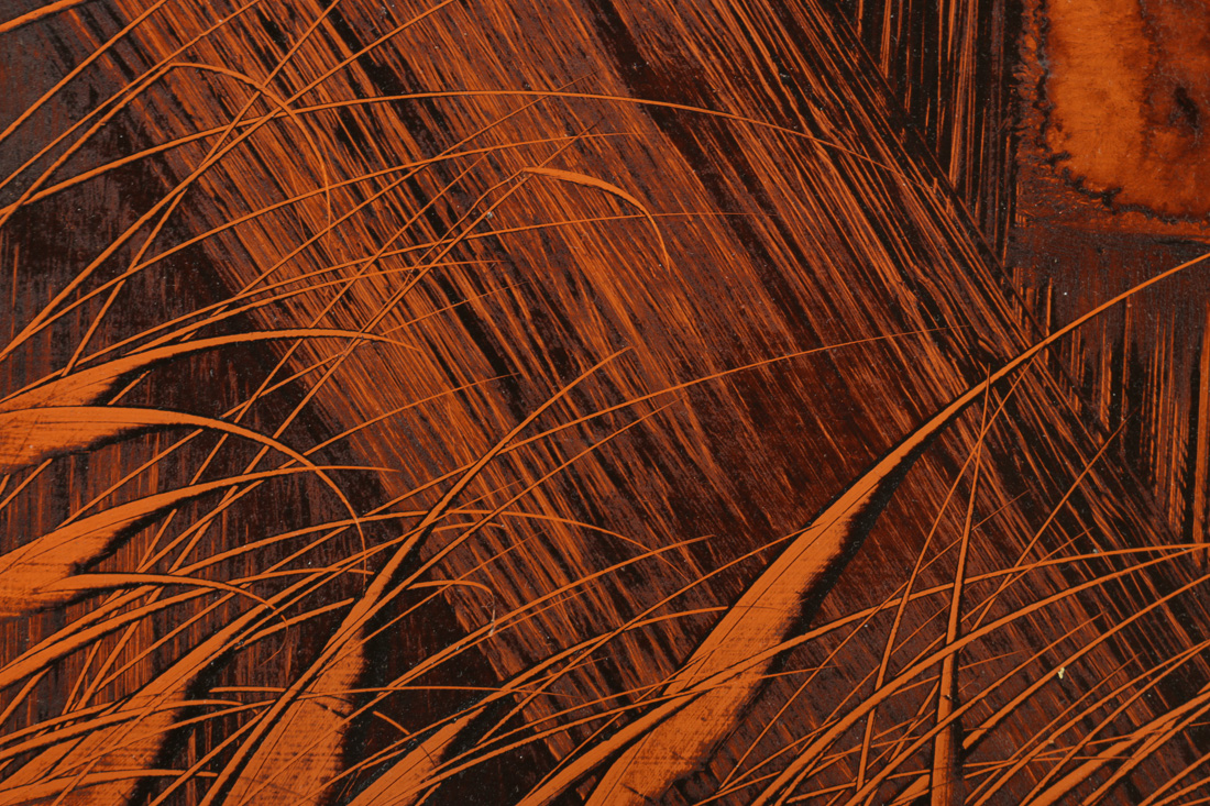 Riley Bertram Sgraffito Painting on Board "The Hinge"