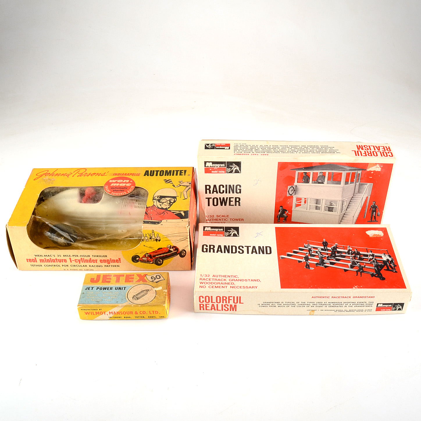 Johnnie Parsons' Indianapolis Automite Race Car with Jet Engine and Grandstand Model Kits