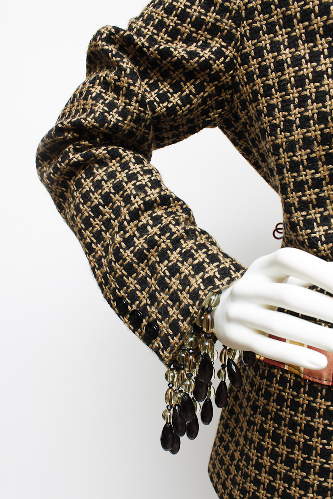 Original Couture Wool and Beaded Fringe Blazer by Designer Pam McMahon
