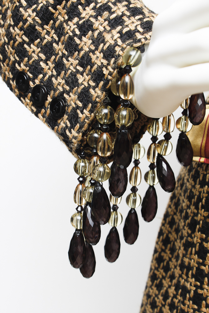 Original Couture Wool and Beaded Fringe Blazer by Designer Pam McMahon