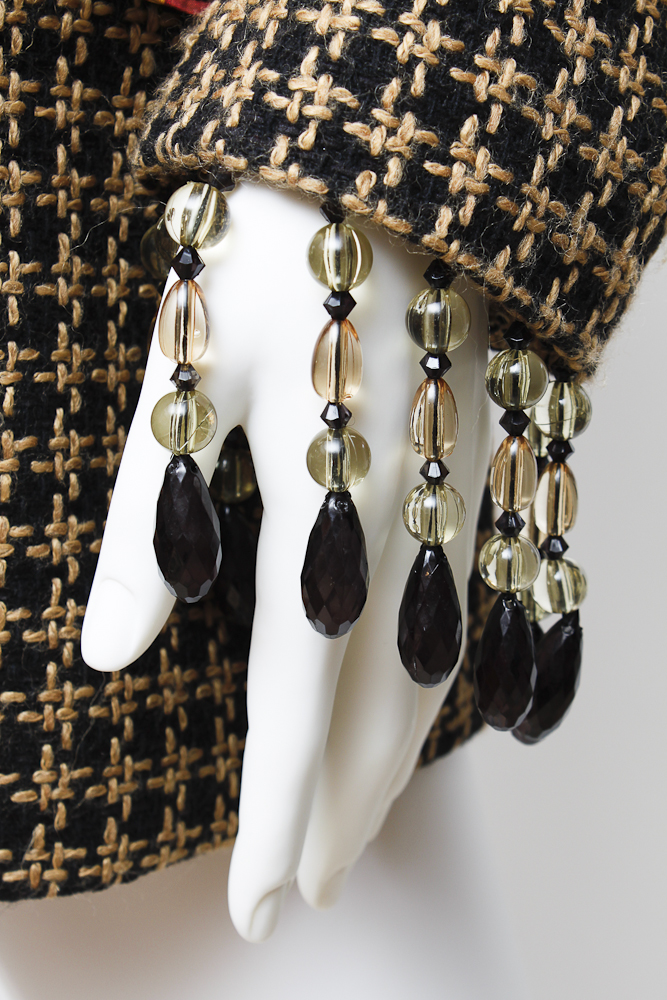 Original Couture Wool and Beaded Fringe Blazer by Designer Pam McMahon