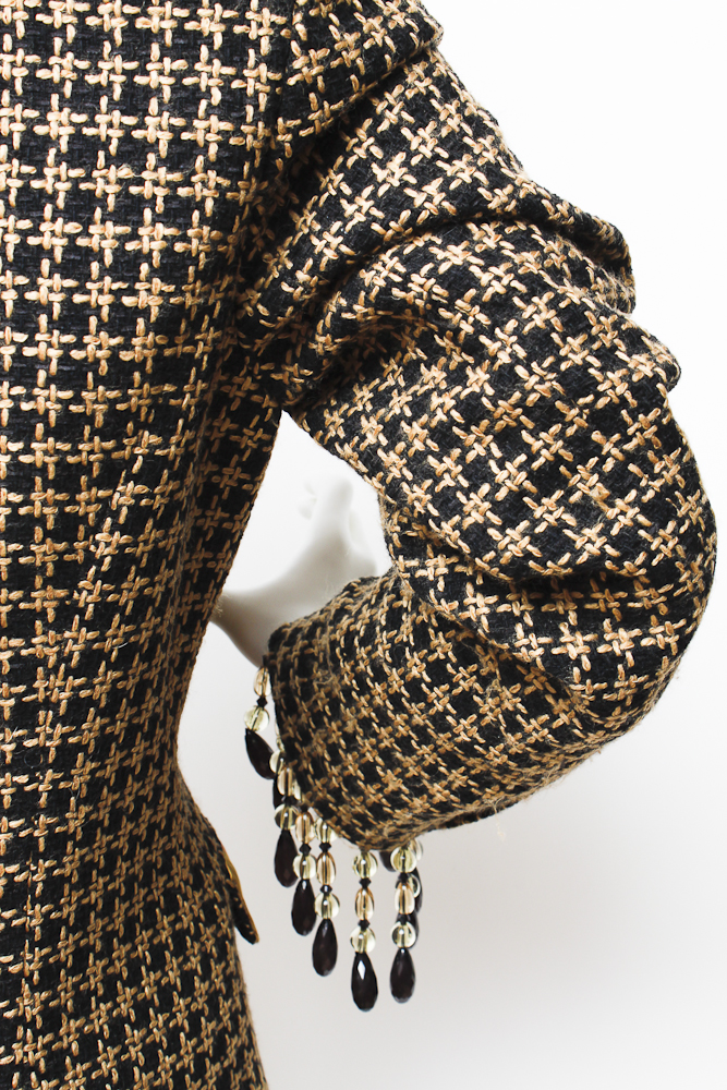 Original Couture Wool and Beaded Fringe Blazer by Designer Pam McMahon