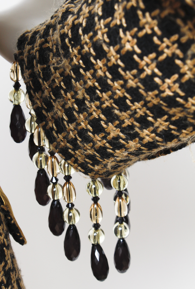 Original Couture Wool and Beaded Fringe Blazer by Designer Pam McMahon