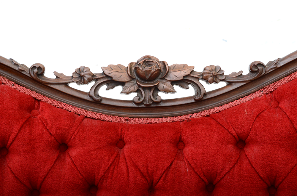 Victorian Style Loveseat in Red