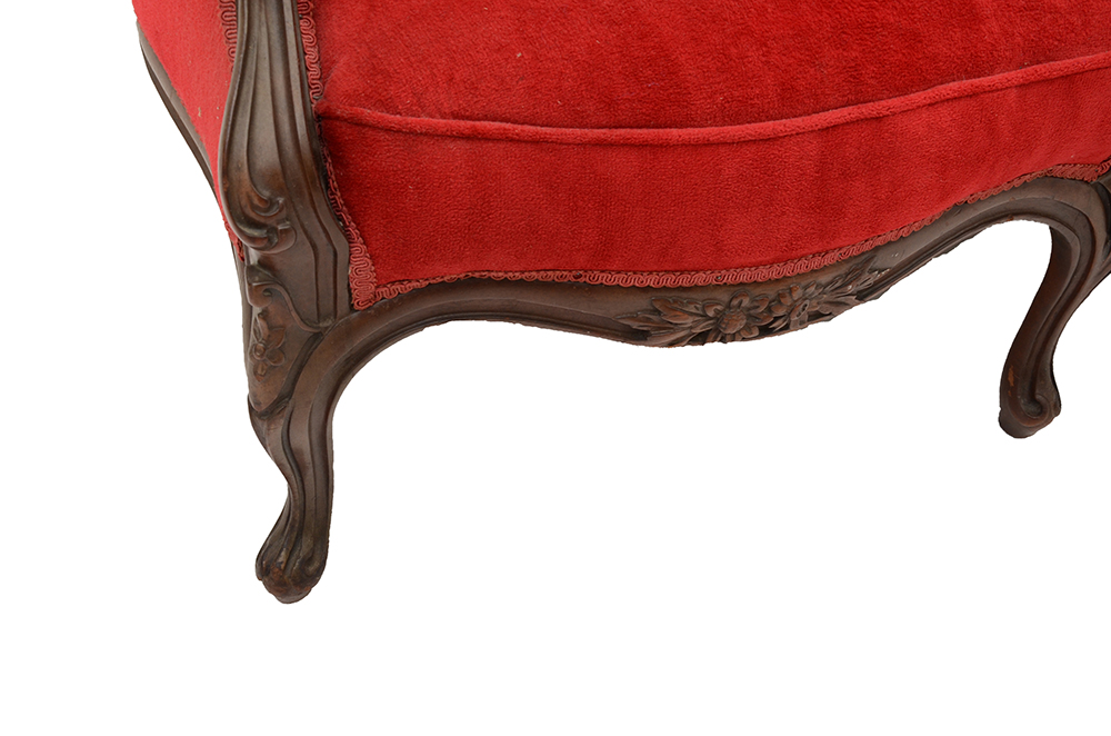 Victorian Style Loveseat in Red