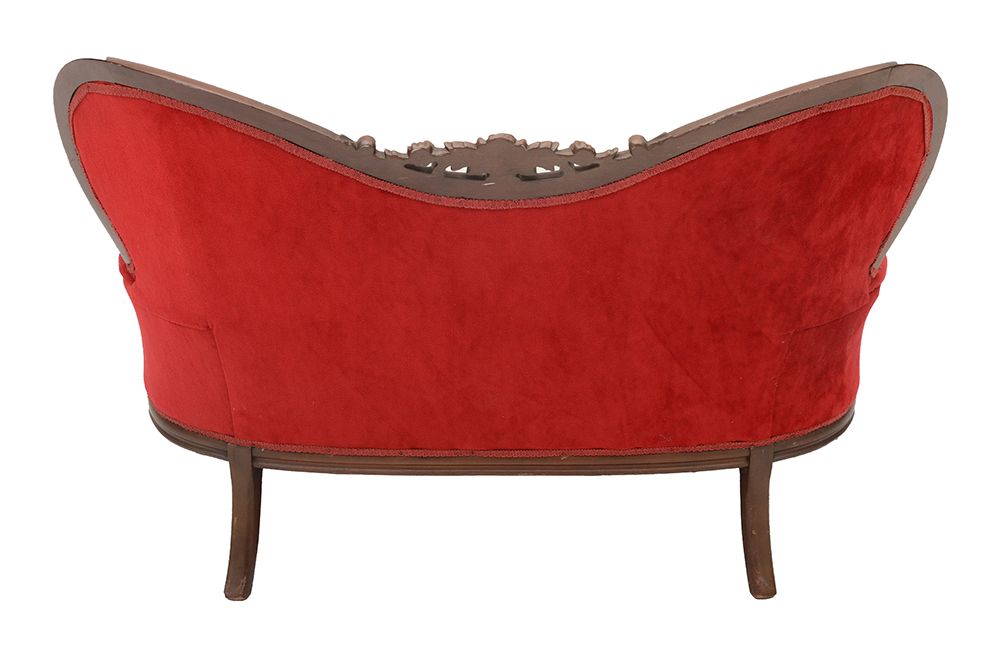 Victorian Style Loveseat in Red