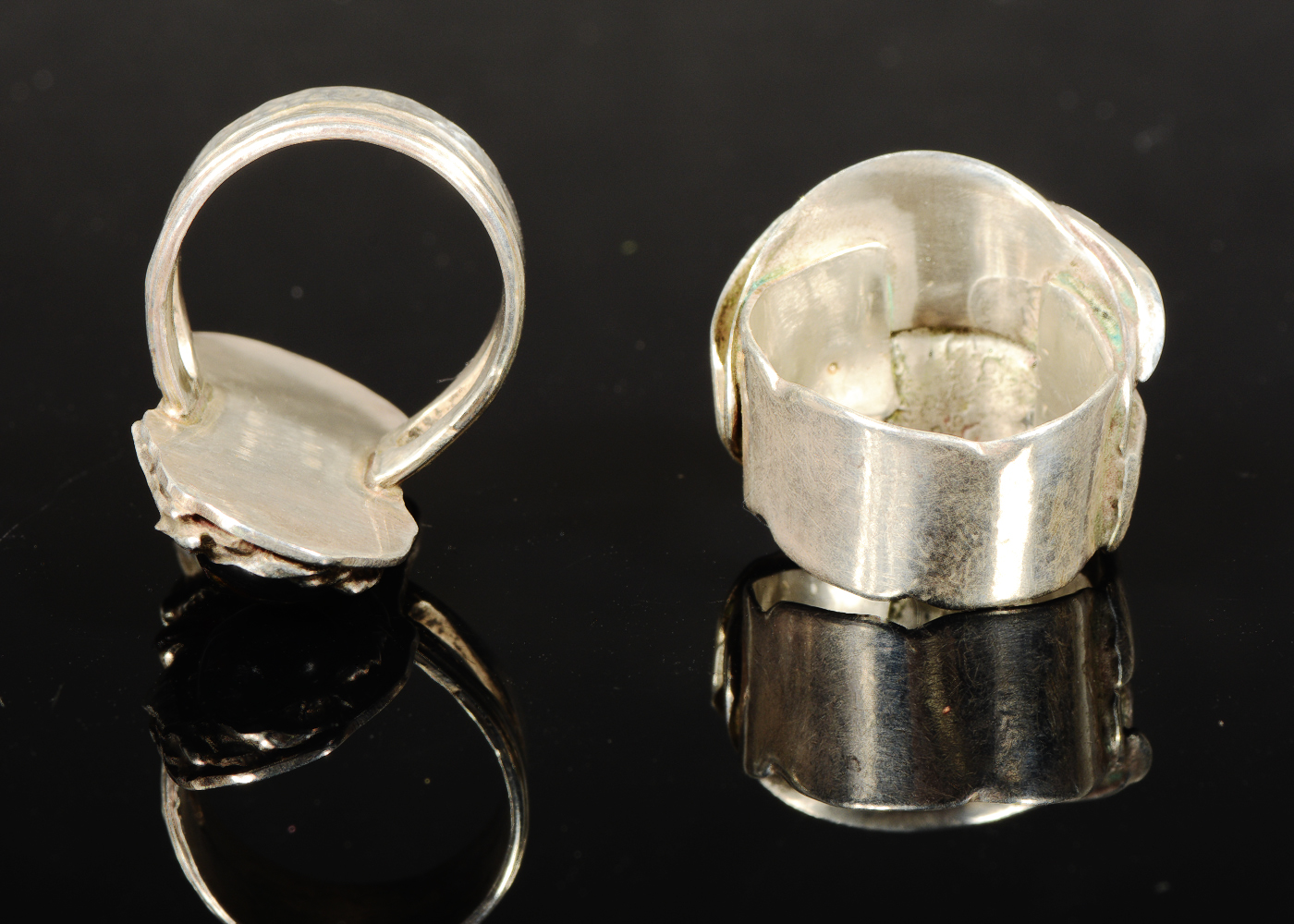 Artisan Made Sterling Silver Rings with Semi-Precious Stones