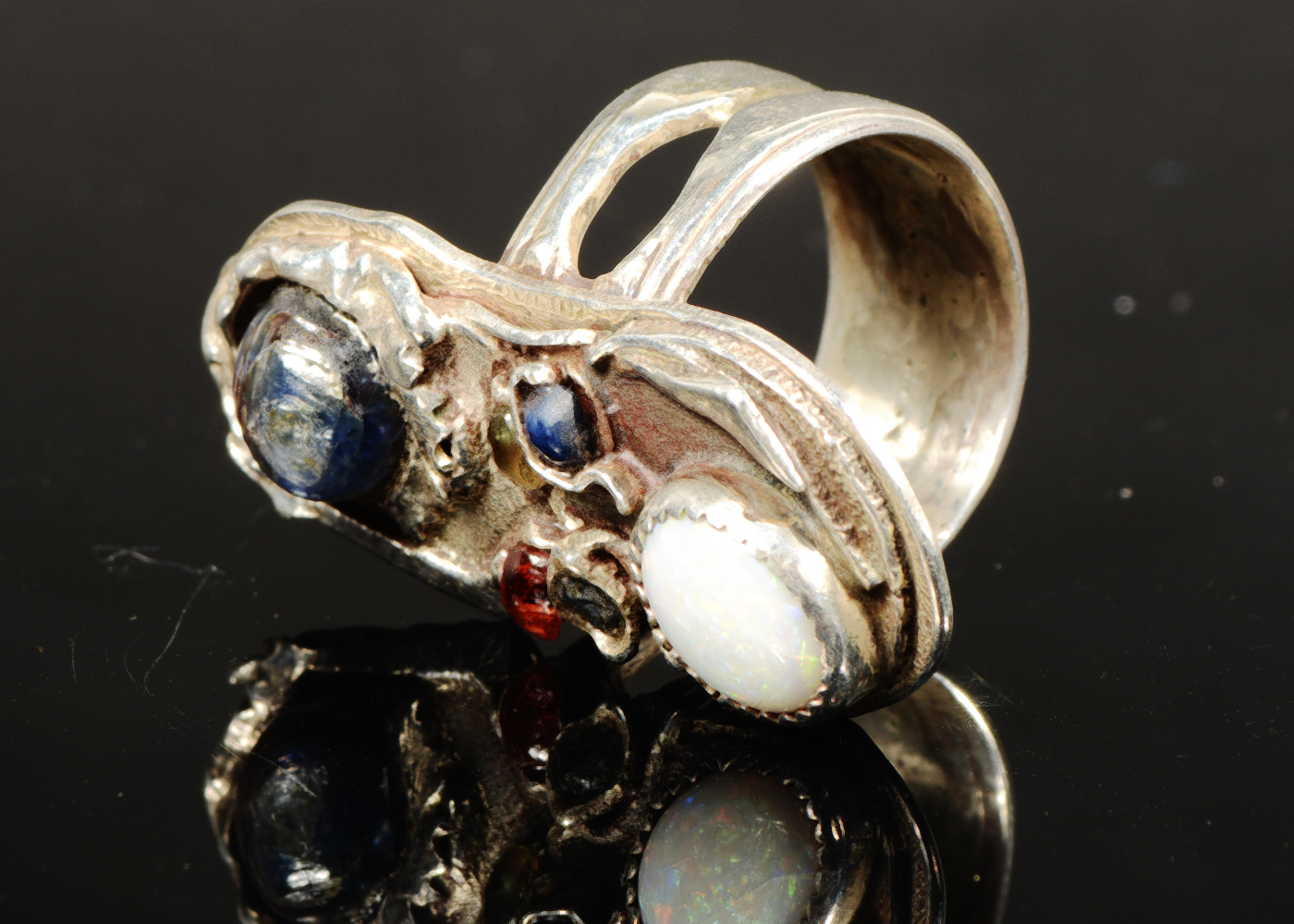 Artisan Made Sterling Silver Rings with Semi-Precious Stones