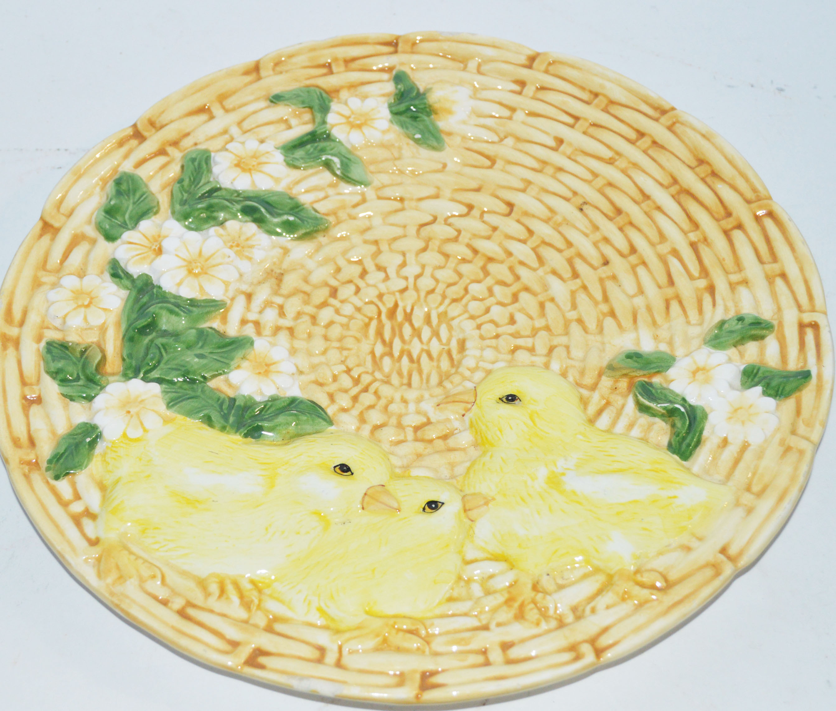 Vintage Ceramic Plates With Baby Chicks