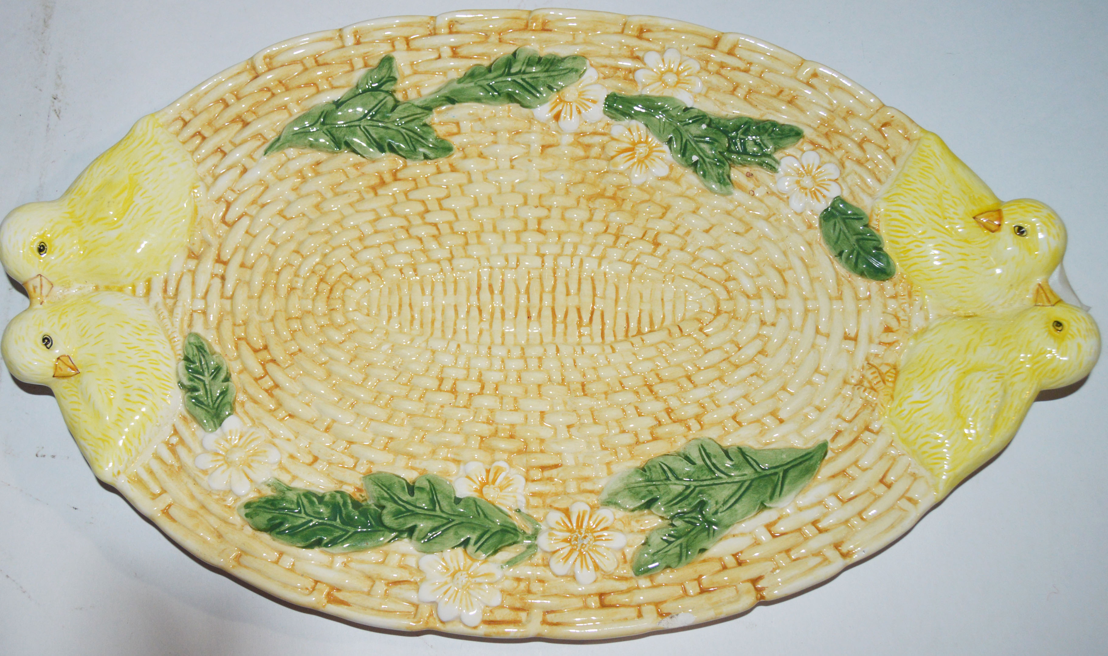 Vintage Ceramic Plates With Baby Chicks