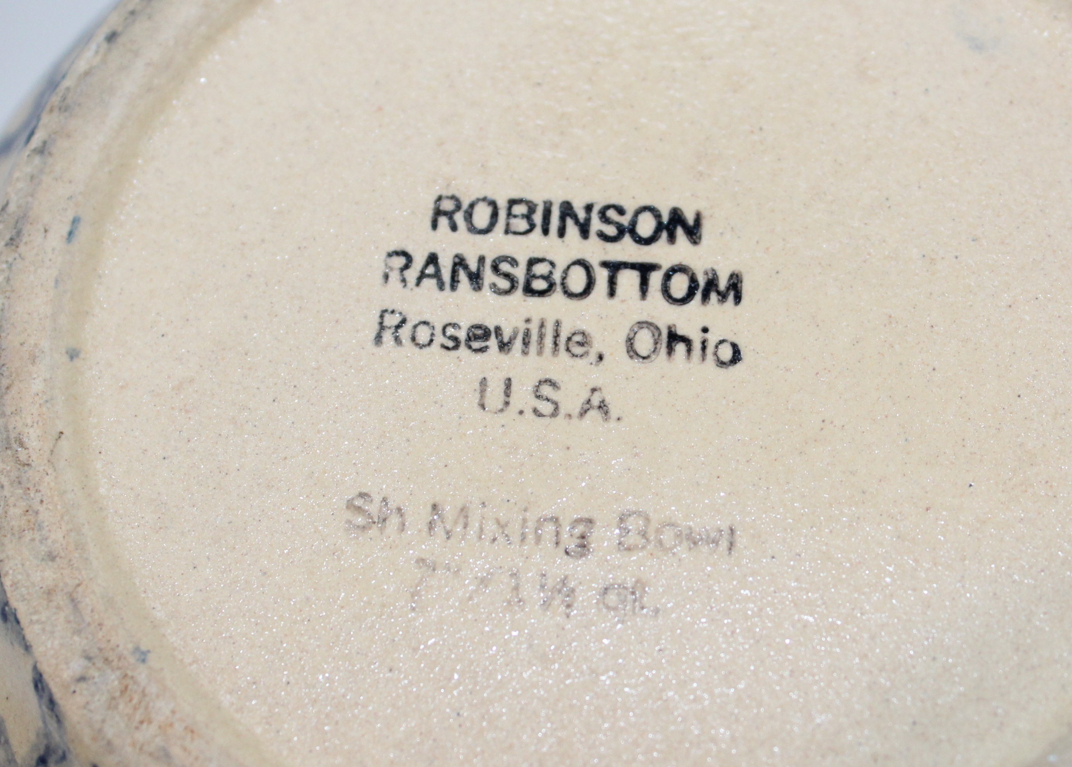 Vintage Robinson Ransbottom Roseville Pottery Spongeware Mixing Bowls