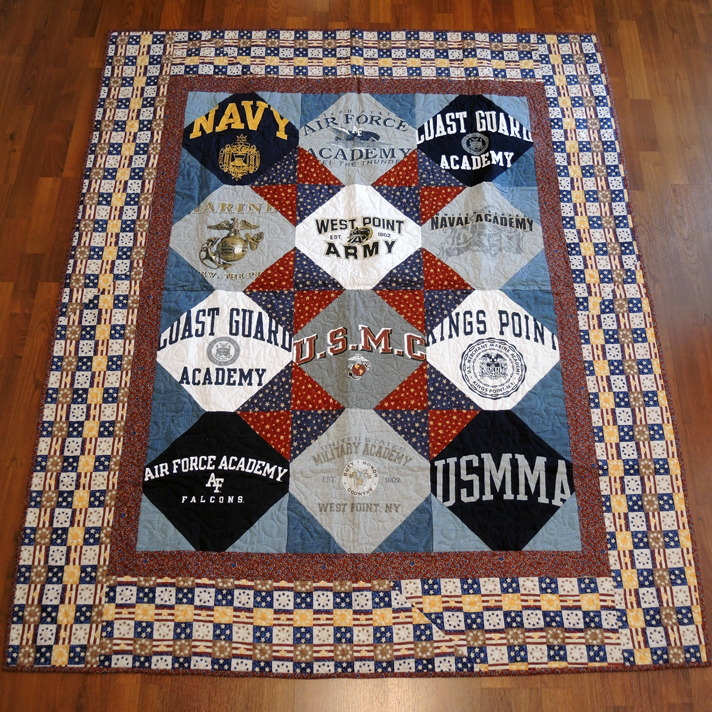 Patriotic US Military Academy Quilt