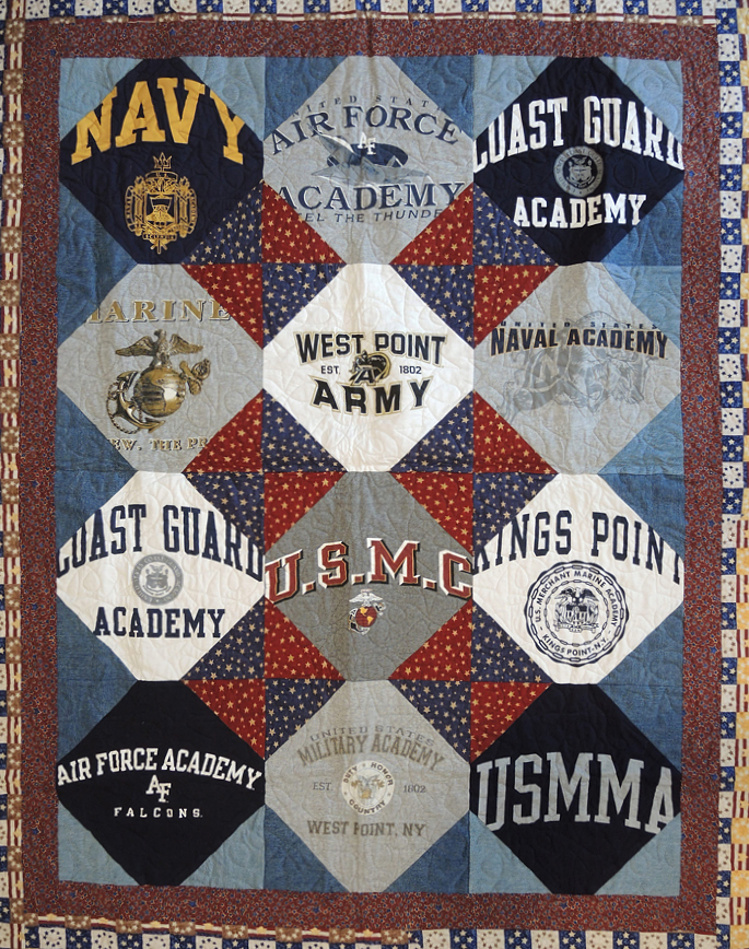 Patriotic US Military Academy Quilt